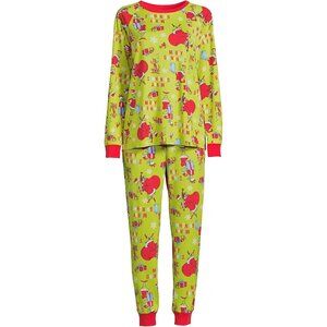 Dr. Seuss Merry Grinchmas Pajamas Set Long Sleeve Top & Pants Kids Size S Green